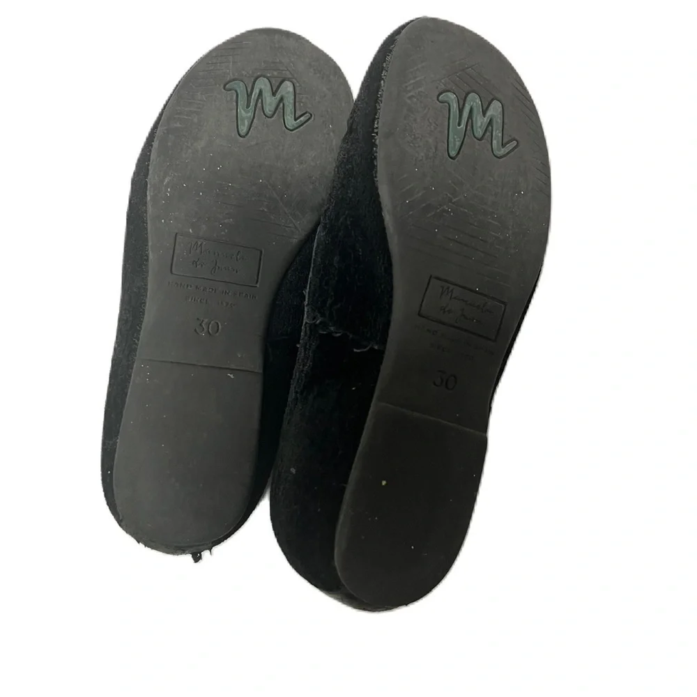 Manuela da juan kids black velvet dressy shoes size 12.5